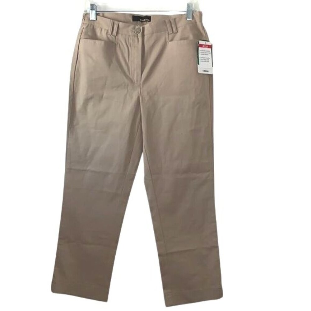 Cosma Womens Beige Comfort Line Chino Pants Size 4 Made In Bulgaria